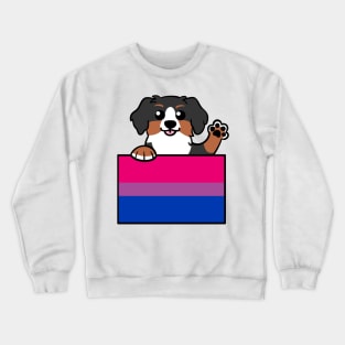 Love is Love Puppy - Bernese - Bi Pride Flag Crewneck Sweatshirt